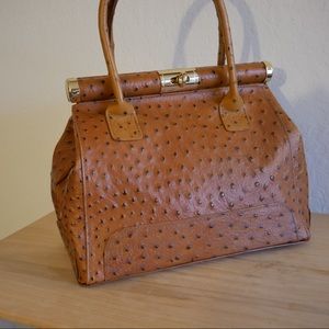 Brown genuine leather satchel